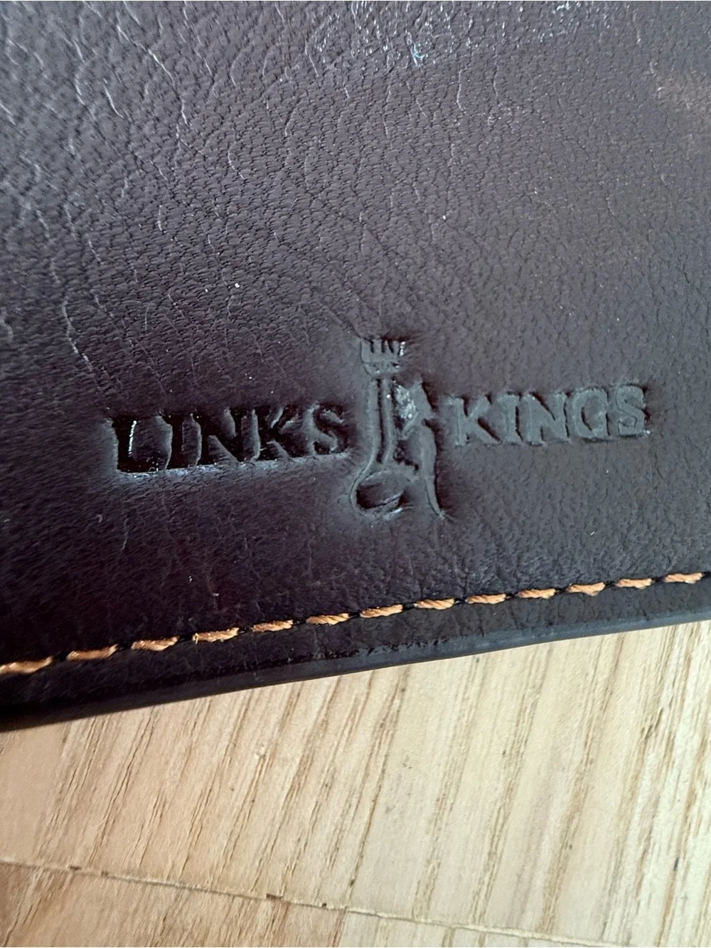 Links & kings brown leather slim money clip wallet
